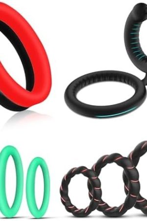 Silicone Cock Ring Set: 4 Styles And 8 Different Sizes Of Penis Rings, Featuring Premium Elasticity For Enhanced Erection Pleasure. Suitable For Adult Sex Toys And Games
