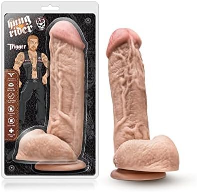 Blush Hung Rider - 8 Inch Realistic Thick Xl Life Like Dildo With Suction Cup Sex Toy For Men Women - Beige