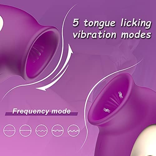 Rose Vibrator, Clitoral Nipple Anus Licking Tongue Vibrator With 2 Speeds & 5 Modes Powerful Stimulator-G Spot Vibrators For Quick Orgasm Rechargeable Adult Sex Toys For Women Couples - Image 2