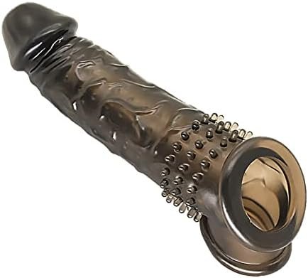 Soft Silicone Penis Sleeve Shaft Sleeve,Extended Sleeve Delay Ejaculation Shaft Ring Erection Erotic Adult Sex Toy
