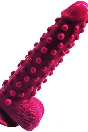 Faak Silicone Bumpy Dildo G-Spot Novelties Female Masturbator Soft Flexible Adult Toy Dildo With Suction Base Waterproof (Black)