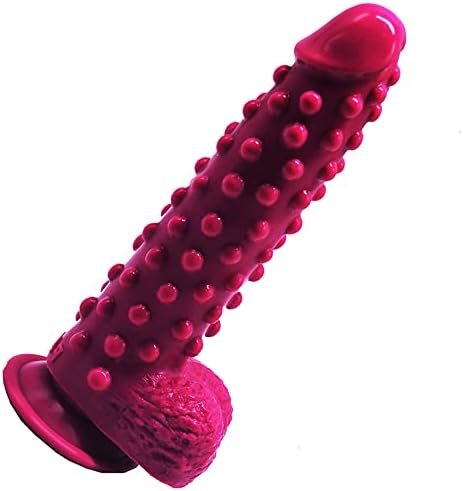Faak Silicone Bumpy Dildo G-Spot Novelties Female Masturbator Soft Flexible Adult Toy Dildo With Suction Base Waterproof (Black)