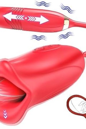 Adult Sex Toys Dildo Vibrator, Rose Sex Stimulator For Women With 10 Thrusting Dildo & 10 Kissing Vibration, Tongue Rose Sex Toy Vibrators, G Spot Clitoral Nipple Licker For Couples Women Man Pleasure