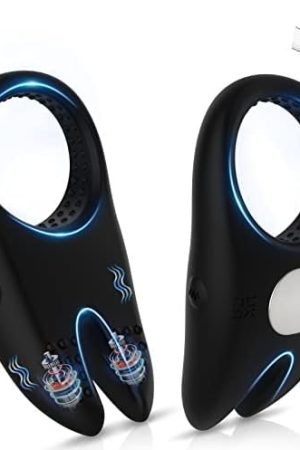 Silicone Penis Ring For Men Vibrating Cock Ring With Rabbit Design, Rechargeable Penis Ring Vibrator With 10 Vibration Modes, Cunhua Silicone Male Sex Toy For Man And Couple Play(Black)