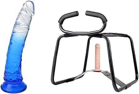 Fst Sex Furniture Sex Position Enhancer Chair With Realistic Jelly Dildo, 8 Inch G-Spot Dildo With Strong Suction Cup
