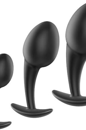 Sex Factory Anal Training Kit Silicone Butt Plug Set In Black 3Pcs Anal Plugs Anal Butt Plug Anal Dildo Prostate Massager Adult Sex Toys For Beginners Men Women Couples