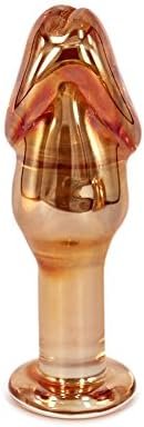 Eastern Delights Glass Pleasure Penis Wand Dildo, Anal Sex Toy Butt Plugs (L)