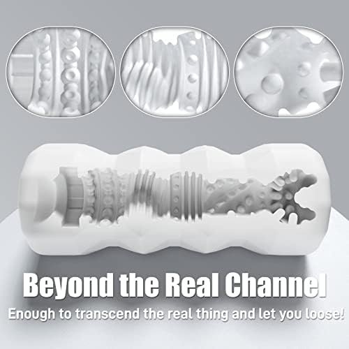 Male Masturbator Cup,3D Realistic Pocket Pussy Sleeve For Realistic Pocket Pussy Stroker Textured Reusable Soft Stretchy Adult Men Sex Toys,Diamond White - Image 2