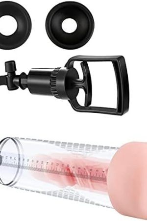 Vacuum Penis Pump, Bombex Manual Penis Enlarger For Male Erection & Enhancement, Sex Toys For Men,Penis Massage & Stimulation Device With Male Stroker Clear