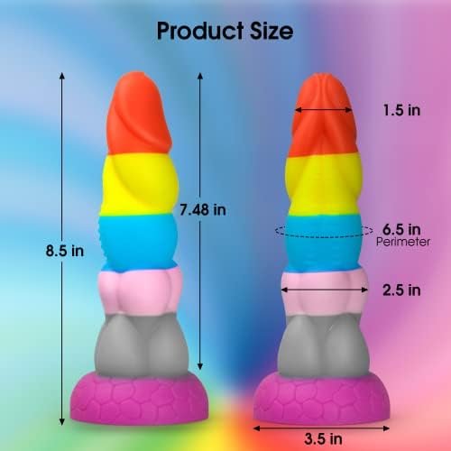 Realistic Monster Dildo For Women,8.5" Dragon Anal Dildos With Strong Suction Cup,Silicone G-Spot Stimulator For Hands-Free Play, Sex Toys For Women Men And Couples Rainbow - Image 2