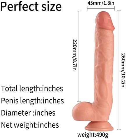 Leqc 10Inch Silicone Realistic Dildo Soft Large Dildos For Women With Strong Suction Cup For Hands-Free, Flexible Lifelike Sex Toy With Curved Shaft For Vaginal G-Spot And Anal - Image 2