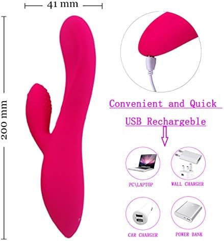 Leseox Clitoris Rabbit Vibrator, Dual Motors With 10 Vibration Modes, Waterproof And Rechargeable Dildo Massager For Clitoral G-Spot Vaginal Anal Stimultion, Adult Sex Toys For Women Couples (Rose) - Image 2