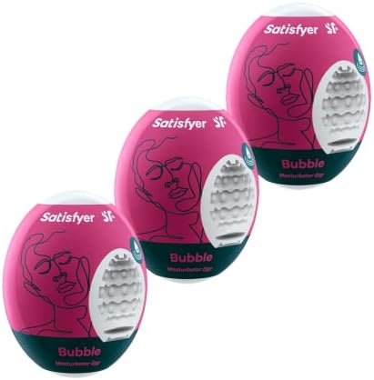 Satisfyer Masturbator Egg 3-Pack | Naughty | Savage | Crunchy | 3 Sensual Structures | Masturbator | Penis Stimulation | Extremely Stretchable | One- Time-Use