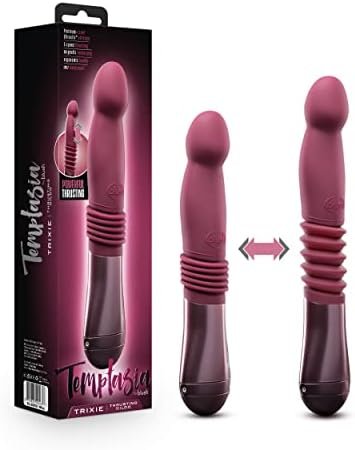 Blush Temptasia Trixie Thrusting Silicone Dildo - For G Spot, P Spot Stimulation - Soft Puria Silicone - Ultrasilk Smooth - 3 Powerful Speed Settings - Long Ergonomic Handle - Rechargeable Sex Toy