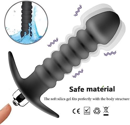 Anal Butt Plug Dildo Vibrator Prostate Massager G-Spot Anal Stimulator Erotic Silicone Anal Sex Toys For Men Women Male Female Couples (Black) - Image 3