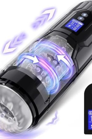Male Masturbator Sex Toys For Men - Male Sex Toy Adult Toys 7 Thrusting & Rotating & Vibrating Modes With Lcd Display, Visual Window & Ipx7 Waterproof Penis Pump Pocket Pussy Mens Stroker Sex Machine