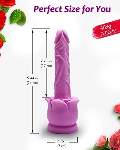 9.44 Inch Silicone Realistic Dildo Soft Large Dildo With Rose Suction Cup, Lifelike Liquid Anal Dildo Soft And Large Rose Dildo Adult Sex Toy For Women G-Spot Stimulation Play - Image 3