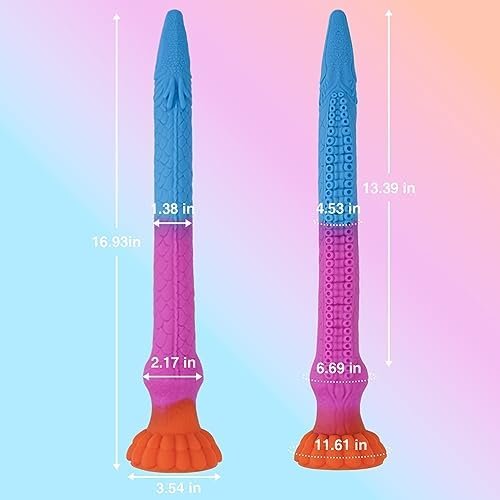 Long Anal Dildo Tentacle Monster, Silicone Dragon Dildo With Suction Cup Knot For Men Women Depth Anal Training, Huge Fantasy Anal Butt Plug Glow In The Dark Dildos Sex Toys & Games, 17 Inch - Image 3