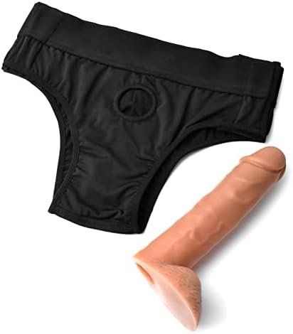Harness Strap-On 6Inch Dildo With Pants, Realistic Silicone Reusable Sleeve Extender Dildo Adult Toys For Men Couples