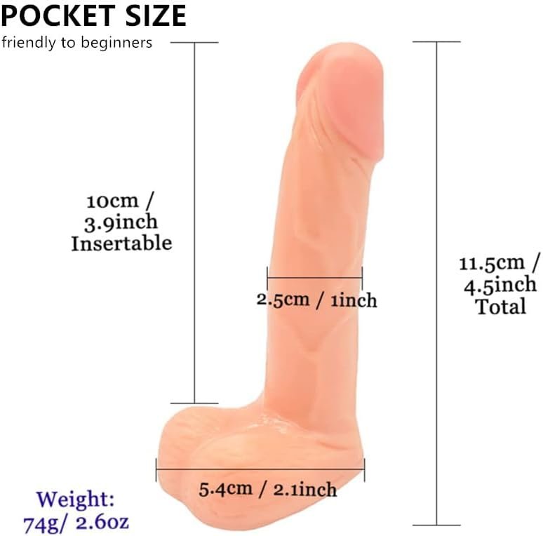 Silicone Realistic Mini Dildo, Beginner Anal Plug, 4.5 Inch Lifelike Realistic Dildo Mini Penis Sex Toy For Women Men Vaginal G-Spot And Anal Play - Image 2