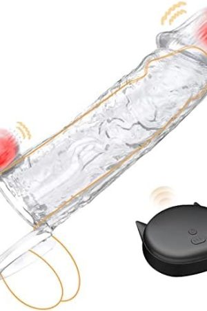 Penis Sleeve Vibrating Penis Extender Dildo With Cock Ring,Adult Sex Toys 2.8In Penis Extension Vibrator 10 Modes Remote Control, Penis Ring Enlarger Prolong Realistic Male Sex Toys For Men & Couples