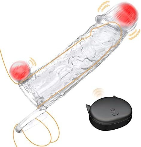 Penis Sleeve Vibrating Penis Extender Dildo With Cock Ring,Adult Sex Toys 2.8In Penis Extension Vibrator 10 Modes Remote Control, Penis Ring Enlarger Prolong Realistic Male Sex Toys For Men & Couples
