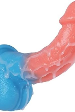 Realistic Colorful Dildo, Real Handmade Dildos, Liquid Silicone, Soft Lifelike Thick Anal Dildos G Spot Stimulator With Curved Shaft And Balls, Adult Sex Toy For Men And Women