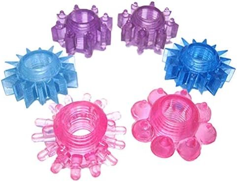 6 Pcs Soft Cock Rings Stretchy Penis Ring Enlarger Stronger Harder Erection To Prolonging Climax Sex Toys For Men Male(Pattern And Color Random)