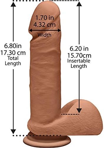 Doc Johnson The D - Perfect D 8 Inch - Ultraskyn - 8" Long And 2" Wide - Strong Suction Cup Base - O-Ring Harness Compatible Dildo - Chocolate - Image 3