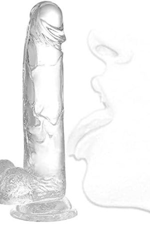 7.87 Inch Small Realistic Dildo, Soft Lifelike Beginner Sex Toy Jelly Clear With Strong Suction Cup For Womens/Men/Gay, Flexible Penis G Spot Stimulator Vaginal, Prostate, 1.0 Count