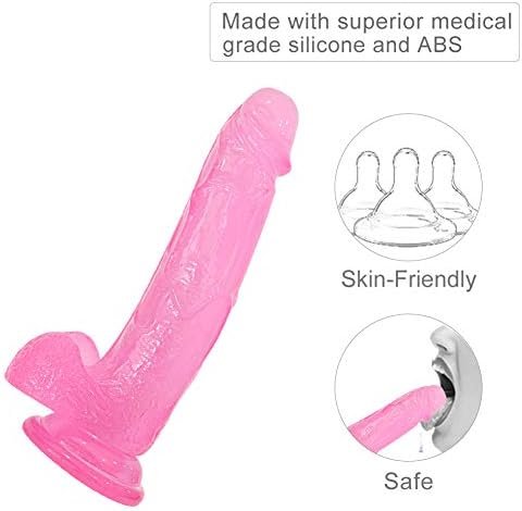 Harness Strap-On Dildo Realistic G Spot Dildo With Suction Cup 7.08 Inch Penis Dong For Vaginal Prostate Massage Stimulate Adult Sex Toys For Women Lesbian Couple Masturbation (Pink) - Image 3