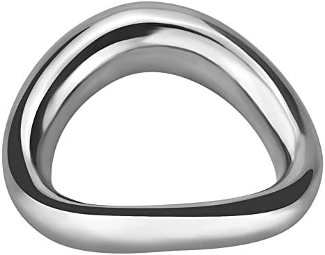 Male Penis Cock Ring Smooth Arc Ring Delay Ring Stainless Steel Scrotum Ball Stretcher Weights Pleasure Enhancing Sex Toys Romi (2.2 Inch) - Image 3
