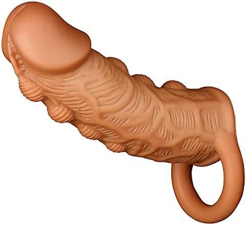 Silicone Cock Ring Penis Extension Sleeve With Vivid Glans And Veins Delay Ejaculation Sex Toys With O Ring Design For Men