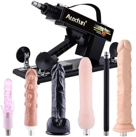 Auxfun Adult Sex Toys Fuck Machine Consoladores,Sex Machine Adult Toys With 6 Accessories,Couples Sex Toys Jugetes Sexuales With 3Xlr Connector Hands Free