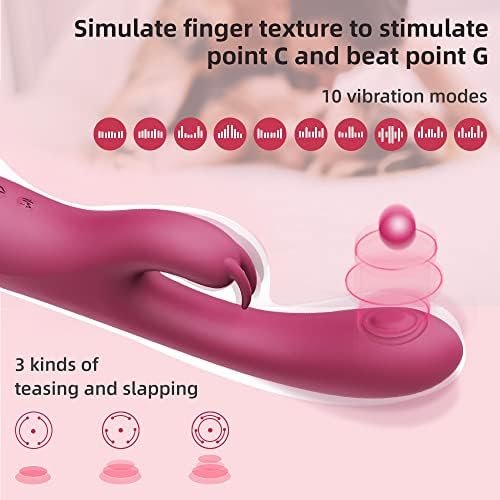 G-Spot Dildos Slap, Clitoral Sucking And Vaginal Vibrator 3-In-1 - Pink Dildo Waterproof Rechargeable Sex Toy For Men And Women, With G-Spot And Clitoral Stimulation - Image 2