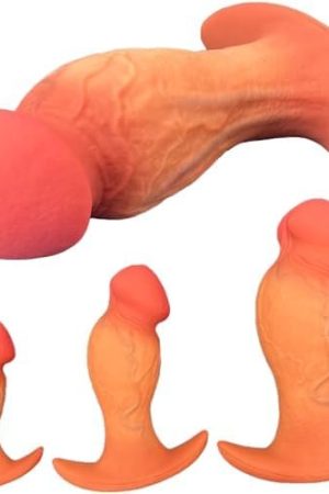 Gienocy Realistic Big Glans Analdildos, Silicone Anal Plugs Butt Plug Analplug Dildo Prostate Massage G-Spot Stimulator Anal Games Trainer Adult Sex Toys For Beginner Advanced Players Outdoor Use (L)