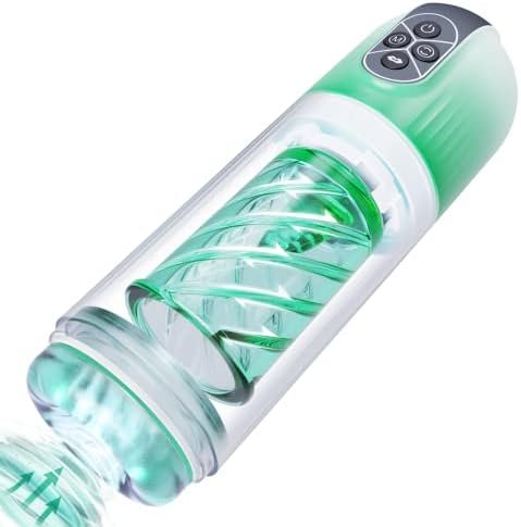 Automatic Male Masturbator,Sex Toys For Men,7 Rotating And Sucking Fully Waterproof Masturbation Cup,Men'S Pocket Pussy Hands Free Masterburbater With Tongue Licking,Male Sex Toys Adult Toy (Green)