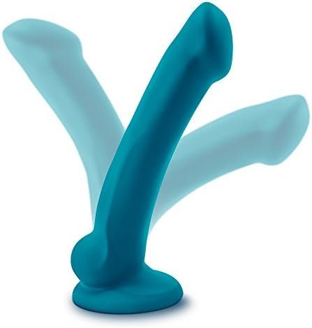 Blush Temptasia Reina 7 Inch Satin Smooth Platinum Silicone Suction Cup Harness Compatible Strap On Dildo - Easy To Clean Fragrance Free Female Adult Toys - Sex Toy For Women Couples - Teal - Image 3
