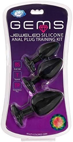 Cloud 9 Novelties Gems Silicone Anal Plug - Includes Small, Med & Large Size