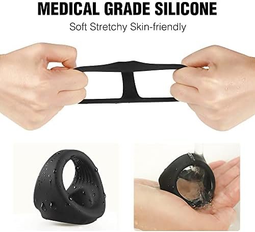Ousandy 3 In 1 Ultra Soft Stretchy Cock Ring Penis Enlargers Silicone Penis Ring For Men Adult Sex Toy For Men & Couples Premium Stretchy - Image 3