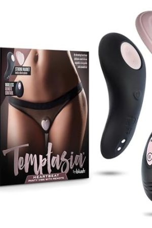 Temptasia Heartbeat - Mini Discreet Wearable Panty Vibrator In Pink - 2 Button Wireless Remote Control - 9 Powerful Vibrations - Secure Fitting Magnetic Attachment - Adult Sex Toy Clitoral Stimulator
