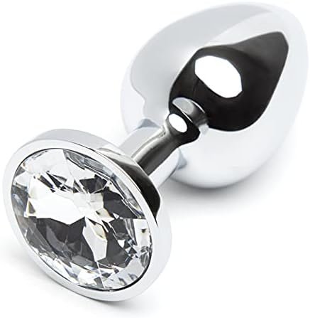 Lovehoney Jewelled Butt Plug - 2.5 Inch Metal Anal Plug - Beginner Friendly Tapered Tip - Waterproof Clear