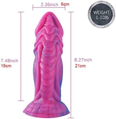 Realistic Dragon Dildo Fat Thick Dildos Flexible Silicone Dildo Adult Women Sex Toy With Suction Cup G Spot Dildo, Starry Purple - Image 2