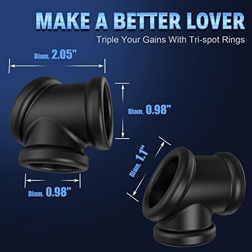 Stretchy Tri-Spot Cock Ring Sex Toys For Men - Divide Cock And Ball Rings For Mens Penis, All-Around Penis Ring Train & Grow Harder, Longer-Lasting Erections, Adult Sex Toys For Mens Or Couples - Image 3