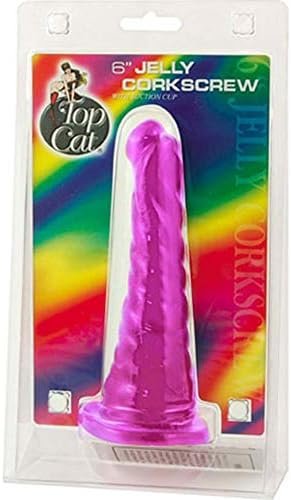 Jelly Corkscrew Dong With Suction Cup 6 Inch Seductive Violet - Image 3