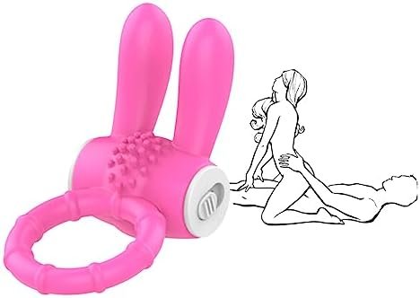 Silicone Vibrating Cock Ring With Rabbit Ears,Penis Ring For Couples Sex Toys G-Spot Stimulation For Man Couples Sex Play Waterproof