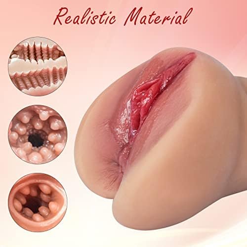 Male Masturbator 650G Lifelike Flexibility Pocket Pussy Portable Men Stroker Clitoris Anal Masturbators Realistic 3D Channel Textured Vagina Tight Anus Sex Toys For Men Masturbation (Flesh) - Image 3