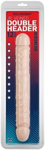 Doc Johnson โ Crystal Jellies 12 Inch Veined Jr. Double Dong Adult Toy, Body Safe, Easy To Use, Beginner Players, Adult Toy, Couples Or Solo Play, Latex Free, Phthalate Free (Pink)