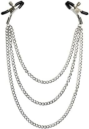 Imakara Nipple Clamps Non Piercing Strong Adjustable Clips With Chain Sex Pleasure Toy For Women (Golden Chain)