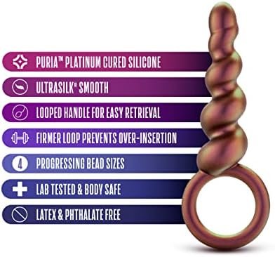 Anal Adventures Priestess Silicone Anal Plug - Swirled Buttplug For Texture - Loop At Base For Easy Pull And Safety - Satin Smooth Texture Ultrasilk - Tapered Head - Sex Toy For Him Her Couples - Image 2